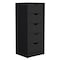 Homeroots 18" Black Charcoal Manufactured Wood Five Drawer Tall and Narrow Dresser 518181 - alternate 4