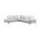 Homeroots White Leather L Shaped Two Piece Seating Component 523997 - alternate 1