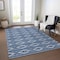 Homeroots 3' X 5' Navy Blue And Ivory Geometric Washable Indoor Outdoor Area Rug 599640 - alternate 9