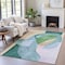 Homeroots 3' X 5' Green And Teal Blue Abstract Washable Indoor Outdoor Area Rug 630447 - alternate 5