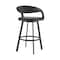 Homeroots 26" Black Faux Leather and Iron Low Back Counter Height Swivel Bar Chair 569182 - alternate 9