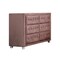 Homeroots 40" Pink Solid and Manufactured Wood Six Drawer Double Dresser 486518 - alternate 1