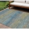 Homeroots 10' X 14' Denim Blue Striped Washable Indoor Outdoor Area Rug 608472 - alternate 1