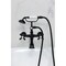 Kingston Brass 7-Inch Wall Mount Tub Faucet with Hand Shower, Matte Black CC547T0 - alternate 3