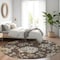 Homeroots 8' Chocolate Sky Blue And Artichoke Green Round Floral Washable Indoor Outdoor Area Rug 589460 - alternate 7