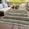 Homeroots 9' X 12' Brown Beige And Green Striped Washable Indoor Outdoor Area Rug 598888 - alternate 8