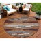 Homeroots 8' Copper Rust And Ivory Round Abstract Washable Indoor Outdoor Area Rug 612493 - alternate 1