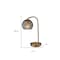 Homeroots 19" Antiqued Brass Metal Desk Lamp With Light Gray Swirl Globe Shade 524630 - alternate 7
