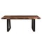 Homeroots 80" Dark Brown And Black Solid Wood And Metal Sled Base Dining Table 521823 - alternate 1