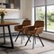 Homeroots Set of Two Espresso and Black Faux Suede and Steel Dining Arm Chairs, 2PK 719344 - alternate 5