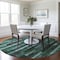 Homeroots 8' Sage Teal Blue And Emerald Round Striped Washable Indoor Outdoor Area Rug 608972 - alternate 8