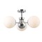 Jonathan Y Olivier 23.5" 3-Light Bohemian Farmhouse Iron/Frosted Glass LED Semi Flush Mount, Chrome JYL7600F - alternate 1