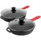 Megachef 13 Piece Cast Iron Skillet Set with Tempered Glass Lids and Silicone Holders MCCI-7400 - alternate 8