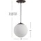 Jonathan Y Bleecker 7.75" Metal/Glass Globe LED Pendant, White/Oil Rubbed Bronze JYL9528B - alternate 11