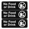 Excello Global Products No Food or Drink Wall Sign, 9in x 3in, Black Face, White Graphics, 3PK EGP-HD-0267-S - alternate 1