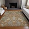 Homeroots 9' X 12' Copper Green And Beige Floral Washable Indoor Outdoor Area Rug 605281 - alternate 6