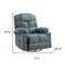 Homeroots 37" Blue Faux Leather Heated Massage Lift Assist Recliner With USB 718754 - alternate 5