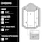 Vigo Verona 34 in. L x 34 in. W x 73 in. H Frameless Neo-angle Shower Enclosure in Chrome with 3/8 in. VG6061CHCL36 - alternate 6