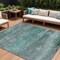 Homeroots 8' X 10' Teal Blue Gray And Pale Aqua Abstract Washable Indoor Outdoor Area Rug 630858 - alternate 1