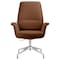 Leisuremod Summit Office Chair in Faux Leather and Aluminum Frame, Adjustable Height and Swivel, Dark Brown SGO21DBRL - alternate 1