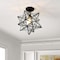 Jonathan Y Ava 14.5" 1-Light Farmhouse Bohemian Iron/Glass LED Semi Flush Mount, Black/Clear JYL9923A - alternate 7
