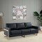 Leisuremod Lincoln Upholstered Leather Sofa with Gold Frame, Black LA83BL-L - alternate 6