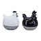Homeroots Set of Two Black And White Terracotta Chicken Figurines, 2PK 518065 - alternate 1