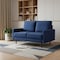 Homeroots 57" Blue And Dark Brown Velvet Loveseat 543718 - alternate 10