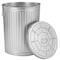 Gardenised Galvanized Steel 17 Gallon Durable Weather-Resistant Trash Can with Lid and Handles QI004754 - alternate 1