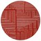 Homeroots 8' Red And Ivory Round Geometric Washable Indoor Outdoor Area Rug 600860 - alternate 9