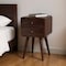 Homeroots 22" Walnut Solid Wood Square Two Drawer Nightstand 651535 - alternate 1