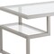 Homeroots 45" Silver Glass And Steel Coffee Table With Two Shelves 521986 - alternate 6