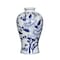Homeroots 13" Blue And White Floral Chinoiserie Round Porcelain Table Vase 565441 - alternate 7