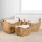 Happimess Nellie Farmhouse Classic Hand-Woven Hyacinth Storage Boat Baskets with Handles, Natural, 3PK BSK2002A-3SET - alternate 1