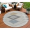 Homeroots 8' Gray Gold And Charcoal Round Geometric Washable Indoor Outdoor Area Rug 631917 - alternate 1