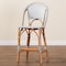 Bali & Pari Genica Classic French Two-Tone Navy and White Weaving and Natural Rattan Bar Stool 251-13957-ZORO - alternate 8
