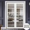 Sartodoors French Double Panel Lite Doors with Hardware White Solid Core Modern Interior QUADRO4522DD-WS-36 - alternate 1