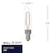 Bulbrite LED Filament 5W, Dimmable T6SL, Clear Glass, E12 Base, 2700K, 400 Lm, 4PK 862859 - alternate 9