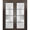 Sartodoors Solid French Double Doors Frosted Glass Planum 2132 60x96 (2* 30x96) Solid Core Modern Interior PLANUM2132DD-CA-60 x 96 (2* 30x96)-Butterfly - alternate 1