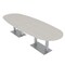 Skutchi Designs Boval Conference Table With Power, 48 in W, 120 in L, Ivory HAR-BOVL-48X120-DOU-K458-NA - alternate 1