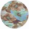 Homeroots 8' Khaki And Taupe Round Floral Washable Indoor Outdoor Area Rug 611006 - alternate 8