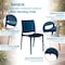 Niche Terrace Plastic Indoor/Outdoor 31.5 in Square Table, Coastal Navy, 4 Terrace Plastic Stacking Chairs TOB3131NV41NV - alternate 7