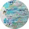 Homeroots 8' Teal Blue Ivory And Gold Round Abstract Washable Indoor Outdoor Area Rug 643561 - alternate 6