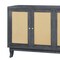 Homeroots 65" Charcoal and Natural Wood and Rattan Sideboard with Four Doors 568409 - alternate 8