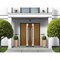 Vdomdoors Steel Double Doors Deux 1713 Natural Oak Stainless Inserts Double Modern Painted-Left Hand-W72xH80 DEUX1713DEXD-OAKW-LH-W72 x H80 - alternate 5