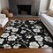 Homeroots 5' X 8' Black Ivory And Gray Floral Washable Indoor Outdoor Area Rug 599863 - alternate 5