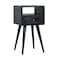 Homeroots 22" Black Solid Wood One Drawer Nightstand 722545 - alternate 1