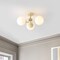 Jonathan Y Olivier 23.5" 3-Light Bohemian Farmhouse Iron/Frosted Glass LED Semi Flush Mount, Beige JYL7600E - alternate 11