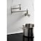 Kingston Brass Wall Mount Pot Filler Faucet with Knurled Handle, Polished Nickel KS3106RKZ - alternate 4