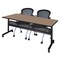 Regency Kobe Flip-Top Privacy Nesting Table W/ 2 Cadence Nest Chairs, 72 in W, 30 in L, Noble Oak MKFTM7230NO23BK - alternate 1